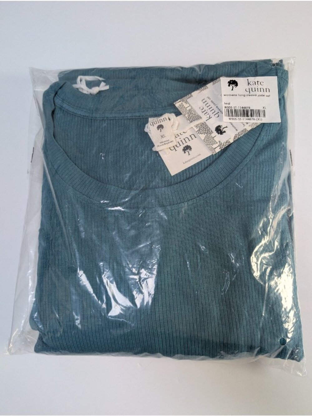 Kate Quinn XL Modal Rib Women's Long Sleeve Jade Set Teal